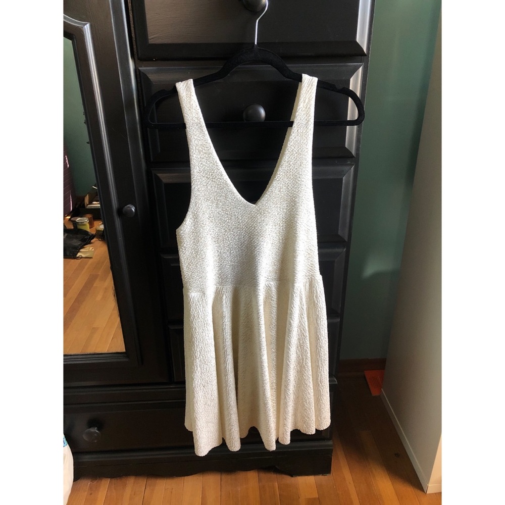 White and gold mini dress